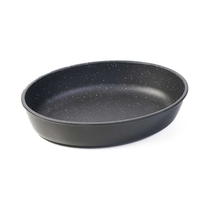 Coated oval baking tray